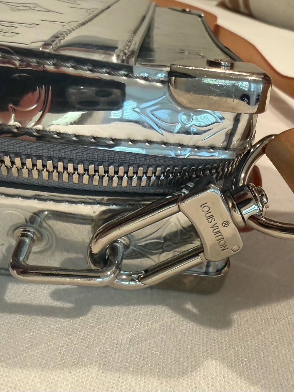 Louis Vuitton Shoulder Bag Monogram Mirror Handle Soft Trunk M45885 Silver - Picture 9 of 17